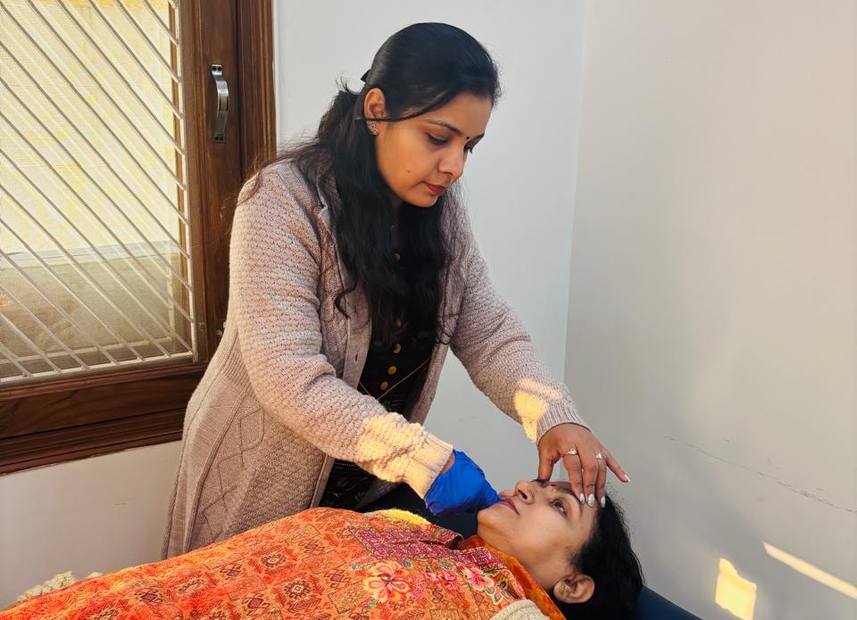 Patient doing guided recovery exercises